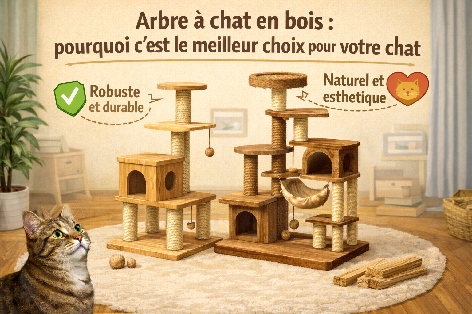 Arbre à chat en bois : pourquoi c’est le meilleur choix pour votre chat