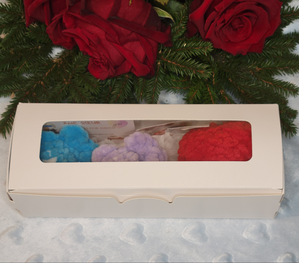 Coffret mignon pour chat avec jouets crochet et cœur offert