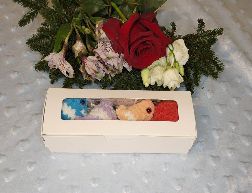 Coffret cadeau pour chat avec poissons faits main et cœur